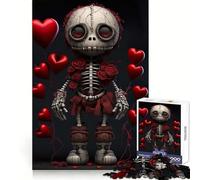 Rompecabezas romántico de 1000 Piezas con diseño de muñeco vudú para Adolescentes Juguete de lógica Resistente Tiempo de Serenidad Borde Transparente Regalo Creativo (38x26cm)