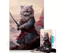 Rompecabezas Ronin Cat de 1000 Piezas para Adolescentes Juguete Interactivo para armar Divertido Diseño artístico de Corte preciso Coleccionable (38x52cm)