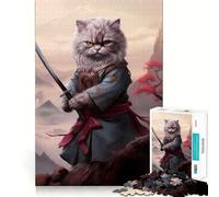 Rompecabezas Ronin Cat de 1000 Piezas para Adolescentes Mejora la Memoria Ideal para Relajarse Bordes precisos Regalo Elegante (38x26cm)