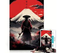 Rompecabezas Ronin Contemplando el Monte Fuji de 1000 Piezas para Adolescentes, Juguete de lógica Pura, Suave, Relajante, Corte Limpio, Pieza de Arte Fino (50x75cm)