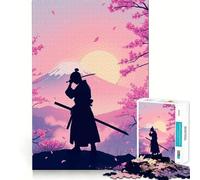 Rompecabezas Ronin Samurai Silhouette de 1000 Piezas para Adolescentes Mejora la Memoria Patrón de Escape Tranquilo Sorpresa cálida (38x52cm)