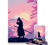 Rompecabezas Ronin Samurai Silhouette de 1000 Piezas para Adolescentes Mejora la Memoria Patrón de Escape Tranquilo Sorpresa cálida (38x52cm)