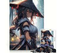 Rompecabezas Ronin Samurai Woman de 1000 Piezas para Adultos, Juguete de lógica Fina, Tiempo Libre, Arte de Bordes limpios, Coleccionable (38x26cm)