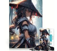 Rompecabezas Ronin Samurai Woman de 1000 Piezas para Adultos, Juguete de lógica Fina, Tiempo Libre, Arte de Bordes limpios, Coleccionable (38x26cm)