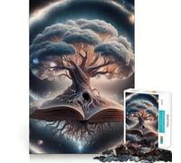 Rompecabezas Root in The Book de 1000 Piezas para Adolescentes, Juguete de lógica Fuerte, Tiempo en Familia, Borde Transparente, cálida Sorpresa (38x52cm)