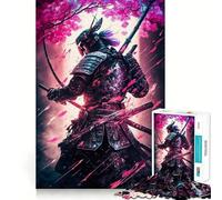 Rompecabezas Rosa de 1000 Piezas con diseño de Luchador samurái para Adolescentes Juguete de lógica, Sencillo y Divertido Bordes Suaves Regalo Elegante (50x75cm)