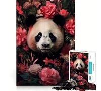 Rompecabezas Rosa de 1000 Piezas Panda en la Jungla para Adultos y Adolescentes Un Rompecabezas Mental Que Ayuda a aliviar el estrés Un Regalo Original y Divertido (38x26cm)