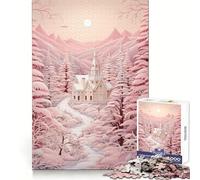 Rompecabezas Rosa empolvado de Invierno de 1000 Piezas para Adolescentes Juego de Rompecabezas para desarrollar la Mente Tranquila Borde de Calidad (50x75cm)