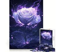 Rompecabezas Rosa Llameante Morada de 1000 Piezas para Adultos, Juguete para ejercitar la Mente y el Cerebro, Ideal para el hogar y el Ocio, con Bordes Ajustados, Regalo de Papá Noel (50x75cm)