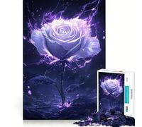 Rompecabezas Rosa Llameante Púrpura de 1000 Piezas para Adultos Regalos Juego de ingenio Ocio Diversión Calidad Precioso Regalo (38x52cm)
