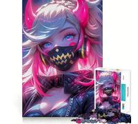 Rompecabezas Rosa neón de 1000 Piezas para Adultos, Juguete para ejercitar la Mente, Juguete de diseño Divertido y silencioso, Regalo Original (38x26cm)