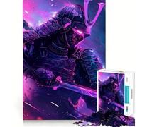 Rompecabezas Rosa neón samurái de 1000 Piezas para Adolescentes Rompecabezas fácil de armar Ocio Impecable Regalo Ideal para Navidad (38x26cm)