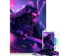 Rompecabezas Rosa neón samurái de 1000 Piezas para Adultos, Juguete para ejercitar la Mente, diseño Casual y Relajante, Pieza de colección de Arte para armar (38x52cm)