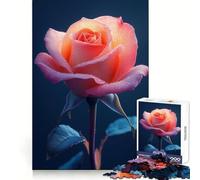 Rompecabezas Rosa Rosada con Gotas de Rocío para Adolescentes, 1000 Piezas, Wise Think Toy, Entretenimiento, Diversión, Decoración de Pared con Diseño Transparente (50x75cm)