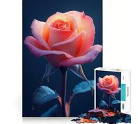 Rompecabezas Rosa Rosada con Gotas de Rocío para Adolescentes, 1000 Piezas, Wise Think Toy, Entretenimiento, Diversión, Decoración de Pared con Diseño Transparente (50x75cm)