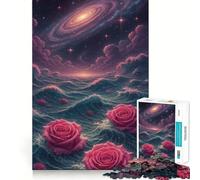 Rompecabezas Rosas en el Océano Cósmico de 1000 Piezas para Adolescentes Juguete de razonamiento y Habilidad Divertido y Relajante Corte preciso Regalo Ideal (38x26cm)