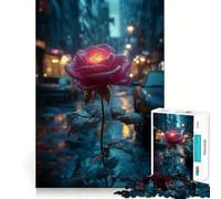 Rompecabezas Rose in The City Rain de 1000 Piezas para Adolescentes: Mejora la Memoria, Escapada Tranquila, Montaje, Sorpresa cálida (38x26cm)