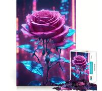 Rompecabezas Rose of The Neon City de 1000 Piezas para Adolescentes: Mejora la Memoria, Escapada Tranquila, Montaje, Sorpresa cálida (38x52cm)