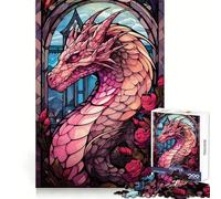 Rompecabezas Rose Valtaria Pink Dragon de 1000 Piezas para Adolescentes, Juguete de lógica Fuerte, Tiempo en Familia, Borde Transparente, cálida Sorpresa (38x52cm)