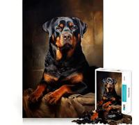 Rompecabezas Rottweiler de 1000 Piezas para Adolescentes Mejora la Memoria Estilo Casual y Relajante Bordes precisos Regalo Elegante (38x26cm)
