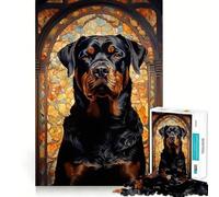 Rompecabezas Rottweiler de 1000 Piezas para Adultos Ideal para estimular la Memoria, Relajarse y Jugar con Rompecabezas Corte Suave Regalo de cumpleaños (50x75cm)