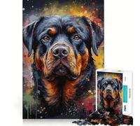 Rompecabezas Rottweiler de 1000 Piezas para Adultos Juguete Inteligente para el hogar Corte Suave Sorpresa navideña (50x75cm)