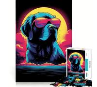 Rompecabezas Rottweiler de Estilo Retro de 1000 Piezas para Adolescentes Mejora la Memoria Patrón de Escape Tranquilo Sorpresa cálida (38x52cm)