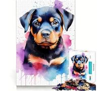 Rompecabezas Rottweiler en Acuarela de 1000 Piezas para Adultos Ayuda a Mejorar la Memoria y Alivia la ansiedad Diseño artístico para armar Regalo Ideal (50x75cm)