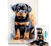 Rompecabezas Rottweiler en Acuarela de 1000 Piezas para Adultos Mejora la Memoria Diversión Relajante Corte de Primera Calidad Regalo Memorable (50x75cm)