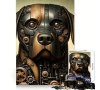 Rompecabezas Rottweiler Steampunk Art para Adolescentes, 1000 Piezas, Juguete para ejercitar la Mente, Arte Relajante, (38x26cm)