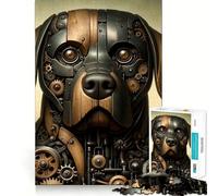 Rompecabezas Rottweiler Steampunk Art para Adolescentes, 1000 Piezas, Mejora la Memoria, Alivio de tensión, Borde Ajustado, Pieza de Arte Fino (38x52cm)