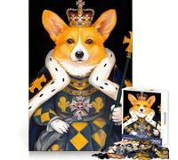 Rompecabezas Royal Corgi de 1000 Piezas para Adolescentes: Mejora la Memoria, Calma, Escape, patrón, Montaje, cálida Sorpresa (38x26cm)