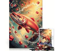 Rompecabezas Ruby Salmon Stonimal de 1000 Piezas para Adolescentes: Mejora la Memoria, Calma, Escape, patrón, Sorpresa cálida (38x52cm)