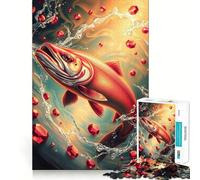 Rompecabezas Ruby Salmon Stonimal de 1000 Piezas para Adolescentes: Mejora la Memoria, Calma, Escape, patrón, Sorpresa cálida (38x52cm)