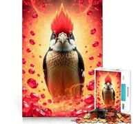 Rompecabezas Ruby Woodpecker Stonimal de 1000 Piezas para Adolescentes, Juguete de lógica Fuerte, Tiempo en Familia, Borde Transparente, cálida Sorpresa (38x52cm)