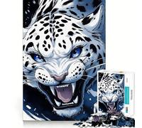 Rompecabezas Rugido de Leopardo de Las Nieves, 1000 Piezas, para Adolescentes, para Mejorar la Memoria, fácil de Usar, con Bordes limpios, Sorpresa navideña (38x52cm)
