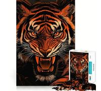 Rompecabezas Rugido de Tigre de 1000 Piezas para Adultos Mejora la Memoria Relaja la Mente Bordes precisos Lista de Deseos de Santa Claus 50x75cm