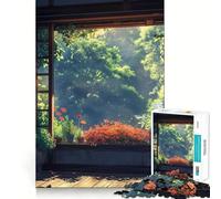 Rompecabezas rústico de 1000 Piezas con Vista a una Ventana para Adultos Ideal para ejercitar la Memoria y Disfrutar del Tiempo Libre Diseño de colección de Arte para armar (50x75cm)