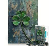 Rompecabezas rústico irlandés de trébol de 1000 Piezas para Adolescentes Juguete de razonamiento y Habilidad Divertido y Relajante Corte preciso Regalo Ideal (38x52cm)