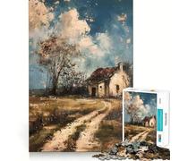 Rompecabezas rústicos de cabaña y Camino Rural para Adultos, 1000 Piezas, para Fortalecer la Memoria, Divertido, de Calidad, con Bordes Elegantes, Regalo (38x26cm)