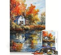 Rompecabezas rústicos de otoño para Adolescentes, 1000 Piezas, Juguete para ejercitar la Mente, relajación Mental, Arte para armar, (38x26cm)