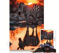 Rompecabezas Safari Sunset Zebra de 1000 Piezas para Adolescentes Juguete de razonamiento y Habilidad Divertido y Relajante Corte preciso Regalo Ideal (38x52cm)