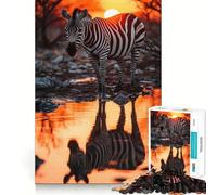 Rompecabezas Safari Sunset Zebra de 1000 Piezas para Adolescentes Juguete de razonamiento y Habilidad Divertido y Relajante Corte preciso Regalo Ideal (38x52cm)