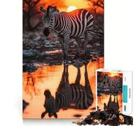 Rompecabezas Safari Sunset Zebra de 1000 Piezas para Adolescentes Mejora la Memoria Ideal para Relajarse Bordes precisos Regalo Elegante (50x75cm)