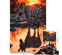 Rompecabezas Safari Sunset Zebra de 1000 Piezas para Adolescentes Mejora la Memoria Ideal para Relajarse Bordes precisos Regalo Elegante (50x75cm)