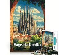 Rompecabezas Sagrada Familia Barcelona de 1000 Piezas para Adultos, Juguete Inteligente, Divertido y Casual, con Bordes Lisos, decoración de Pared (38x52cm)