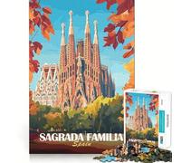 Rompecabezas Sagrada Familia Barcelona de 1000 Piezas para Adultos, Juguete Inteligente, Divertido y Casual, con Bordes Lisos, decoración de Pared (50x75cm)