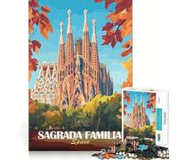 Rompecabezas Sagrada Familia Barcelona de 1000 Piezas para Adultos Mejora la Memoria Diversión Relajante Corte Regalo Memorable (38x26cm)