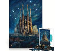 Rompecabezas Sagrada Familia Barcelona para Adolescentes, 1000 Piezas, diseño Relajante y Divertido, decoración de Pared con Corte nítido (50x75cm)