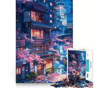 Rompecabezas Sakura Anime Night de 1000 Piezas para Adultos y Adolescentes Juguete de lógica sólida, Divertido y silencioso Corte de precisión Selección de Deseos de Santa Claus (38x26cm)